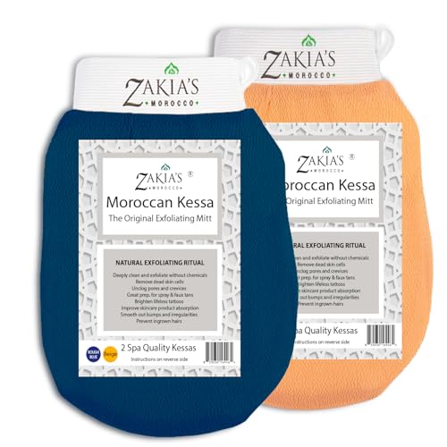 Zakia's Korean Exfoliating Glove - Value Pack - Rough and Smooth - Remove dead skin, dirt and grime...