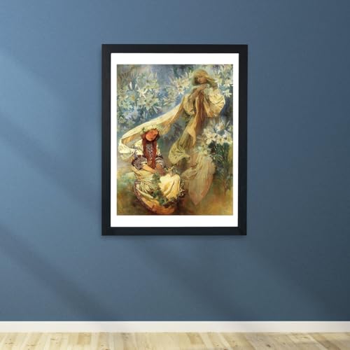 Alphonse Mucha Madonna des lys grand format - Affiche encadrée d'art - 5