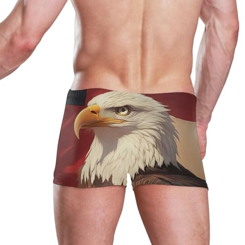 July 4th American Flag Bald Eagle Mens Swim Trunk Swimwear Swim Brief Square Leg Board Short S S0407178 5
