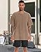 Oversized Tshirts for Men Short Sleeve Vintage Washed Basic Loose Tees, Solid Khaki, 2XL