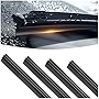 4PCS Car Windshield Wiper Blade Strips, DIY Silicone Car Frameless Window Boneless Replacement Refills, Auto Adjustable Insert Rubber Wiper Blade Refills, Universal for SUV Truck Van