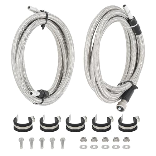 Image of 15946178 Stainless Steel Braided Fuel Lines Kit for Chevy & GMC | For Silverado 1500HD 2004-2008 2500HD 3500HD 2004-2010, for Sierra 1500HD 2004-2008 2500HD 3500HD 2004-2010 # 819-816