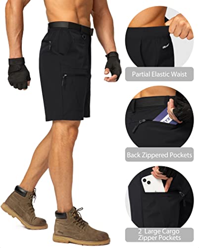 G Gradual Men's Hiking Cargo Shorts Stretch Quick Dry Outdoor Tactical Shorts For Men With Multi Pocket For Fishing Casual(Black,M) #TOP1