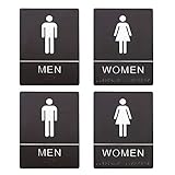 SG Store Letrero de baño en braille para hombres y mujeres, letrero de baño, letrero autoadhesivo acrílico para hotel, restaurante, 200 x 150 mm, 2 hombres y 2 mujeres