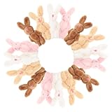 Didiseaon 20 Piezas Mini Conejitos de Peluche Muñecos Adorables para Juguetes Suaves para Decoración de Hogar y Fiesta Colores Surtidos Rosa Marrón Blanco