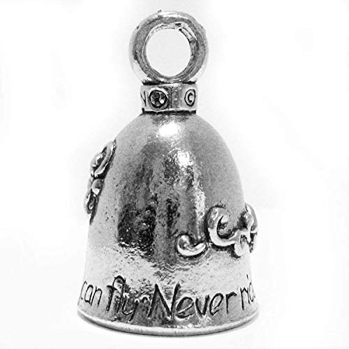 Image of Guardian Bell Guardian Angel Motorcycle Bell Bike Accessory with Black Bell Hanger - Never Ride Faster than Your Angel can Fly