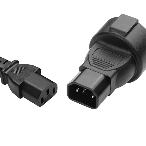 YAODHAOD C14 auf Schuko Stromadapter Kaltgerätestecker, CEE Adapter Kaltgeräte Verlängerung für USV