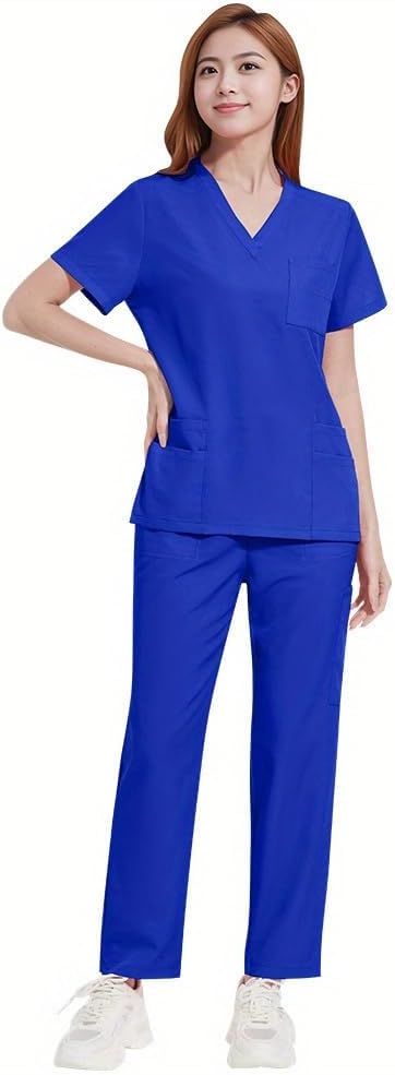 Uniforms man Scrub Set Beauty Salon Workwear Scrubs Top Pants Sets Spa Suit 2 pieces
