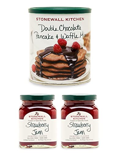 Stonewall Kitchen Double Chocolate Pancake & Waffle Mix & Strawberry Jam Bundle- Includes Stonewall Kitchen Double Chocolate Pancake And Waffle Mix &Stonewall Kitchen Strawberry Jam 2-Pack #TOP8