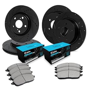 R1 Concepts Front Rear Brakes and Rotors Kit |Front Rear Brake Pads| Brake Rotors and Pads| Ceramic Brake Pads and Rotors|fits 2018-2022 Honda Accord