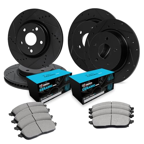 R1 Concepts Front Rear Brakes and Rotors Kit |Front Rear Brake Pads| Brake Rotors and Pads| Ceramic Brake Pads and Rotors|fits 2018-2022 Honda Accord