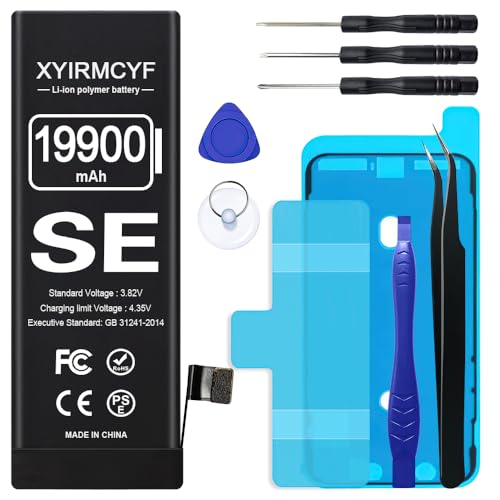 XYIRMCYF 19900mAh Super Capacity Battery Compatible with iPhone SE(SE 2016 /SE 1st) 0 Cycle Li-Polymer Replacement Battery for iPhone SE with Professional Repair Tool Kit