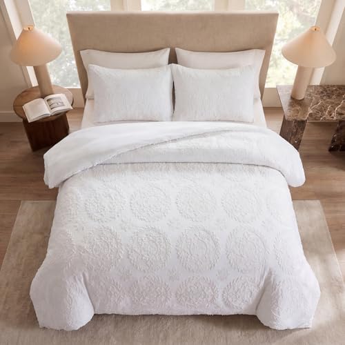 Parure de lit blanche en microfibre fine haut de gamme avec housse de couette King Size - 6