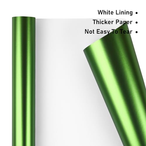 NESCCI Matte Metal Light Green Wrapping Paper, Solid Color Paper,Gift Wrapping Paper,Perfect for Wedding, Valentine's Day,Birthday, Christmas,Baby Shower,DIY Bouquet (17.5 Inches X 32.8 Feet) - Thumbnail 3