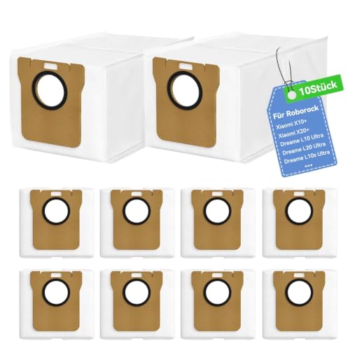 10 Stück Staubbeutel für Xiaomi X20+/Xiaomi X10+/Dreame L10s Ultra/Dreame L10 Ultra/Dreame L20 Ultra Saugroboter 3L beutel zubehör