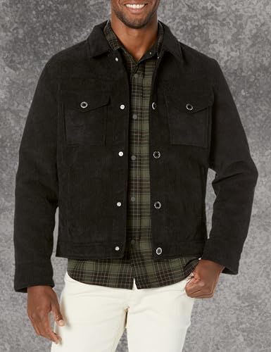 Image of KARL LAGERFELD Men's Faux Shearling Lined Trucker Jacket