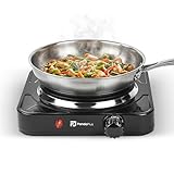 Fogão Elétrico Portátil Fogareiro Cooktop de Mesa 1 Boca Panda Plus 1000W Preto 110v