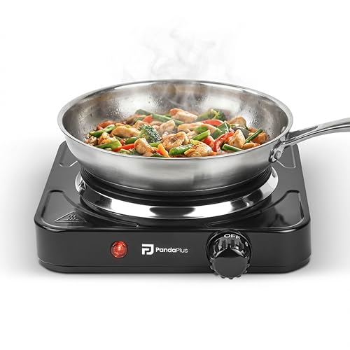 Fogão Cooktop de Mesa Elétrico Fogareiro Portátil Panda Plus 1 Boca 1000W Preto 220V