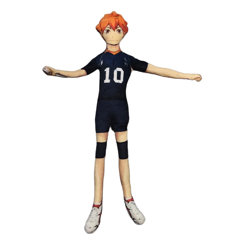 Zhongkaihua Hinata Shoyo Plush Action Figure Hinata Shoyo Plush Pillow 28CM Twistable Articulated Character Creative Collectible Gift Christmas Decoration for Home Party