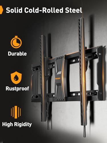 Perlegear TV Wandhalterung Neigbar für 37-82 Zoll Flach- und Curved-Fernseher (bis 60 kg, VESA 600x400mm) – Universelle TV Halterung mit Verstellbaren Zugschnüren, Model PGLT5 – Bild 5