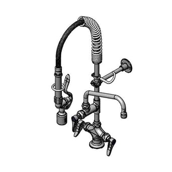 T&S Brass MPY-2DLN-06 Mini-PRU Mount with B-0107-C, 6" Swing Nozzle, Lever Handles, Wall Bracket