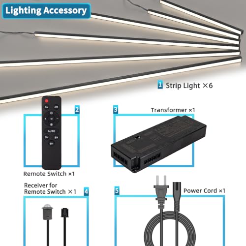 Image of Art3d 6-Pack Recessed LED Strip Light Kit with Smart Switch, White