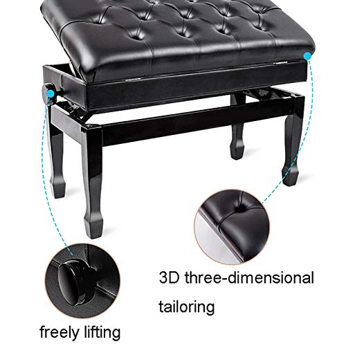 TEmkin Tabouret de Piano, Tabouret de Piano, Banc de Piano Confortable, avec Compartiment de Rangement de Grande capacité et Coussin rembourré de Luxe, Hauteur réglable de 10 cm - Les Beatles, Paul McCartney, John Lennon, RIngo Starr, George Harrison TEmkin Tabouret de Piano, Tabouret de Piano, Banc de Piano Confortable, avec Compartiment de Rangement de Grande capacité et Coussin rembourré de Luxe, Hauteur réglable de 10 cm – Image 7