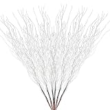 6 Pcs Glittery Curly Twigs Decor, 19 Inch Christmas Tree Toper Artificial Berry Picks Christmas Pick