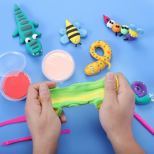 QMAY Air Dry Clay, 24 Colors Ultra Light Modelling Clay Safe & Non-Toxic, Creative Art DIY Crafts for Kids Boys & Girls - Image 4