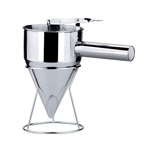 HaavPoois Embudo de Pistón, Embudo de Masa Cónico de Acero Inoxidable con Estante Dispensador para Hornear Pasteles Herramientas de Cocina Cover