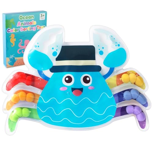 Image of hopihy Color Sorting Sensory Toy Easter Basket Stuffers for Toddler Activities Toy, Crabs Color Matching Fidget Sensory Toys for Calm Down