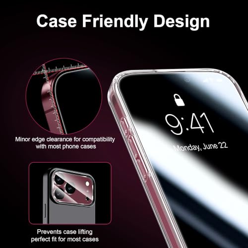 QHOHQ for iPhone 18 Pro Max Privacy Screen Protector, 9H+ Tempered Glass - image 7
