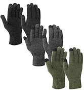 Evridwear Mens Thermal Winter Touch Screen Gloves with Elastic Cuff for Cold Day