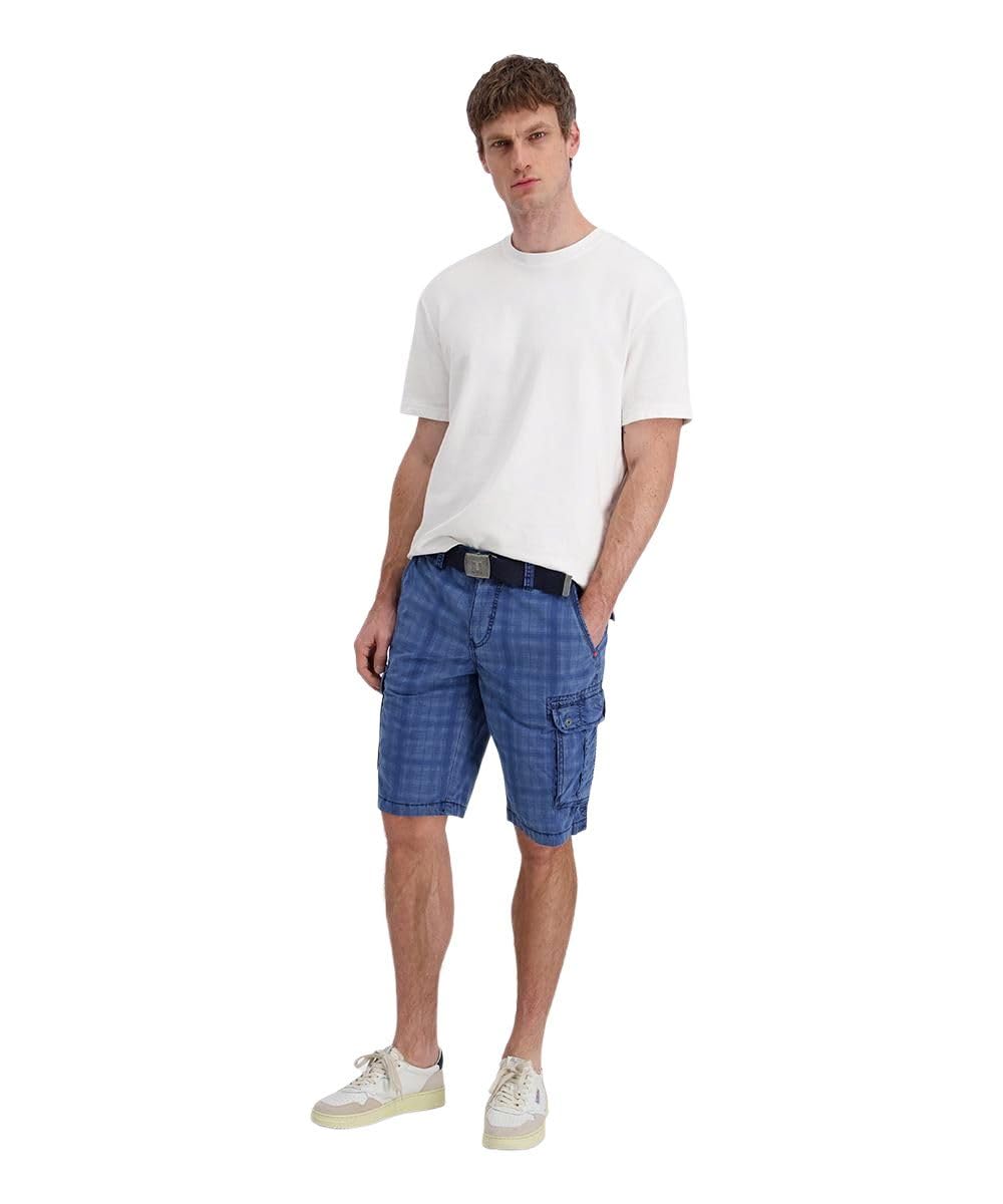 Timezone Herren Cargo Shorts Regular MAGUIRETZ Short Mid Waist Regular Fit | Baumwolle | Modernes Muster für einen ansprechenden Look | Praktische Reißverschlusstaschen für sicheren Stauraum | Kariert
