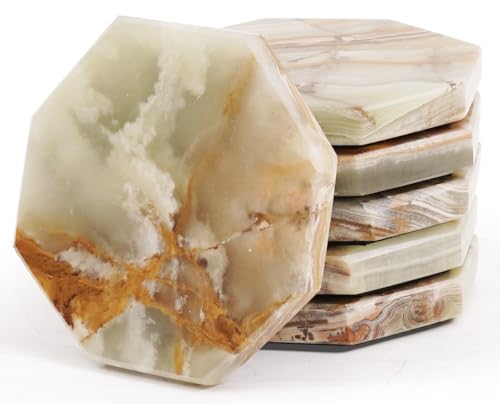 Radicaln Marble Coasters Star 3.5" Inches Green Onyx Handmade Marble