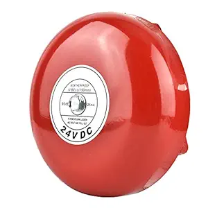 Fire Alarm Bell, Electric Round, Red Security Alarm Bell, for School Station Emergency Evacuation Fire Alarm