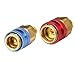 R134a Quick Coupler Adapter Set, for HVAC Auto Car Air Conditioning with Manifold Hose Gauge, Red and Blue, 1/4 BSP, High Low Side Port