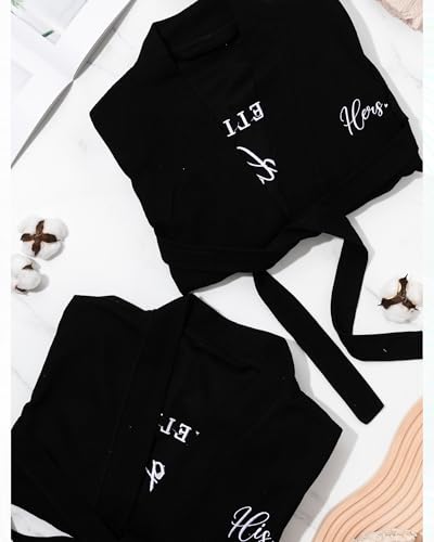 Image of Jecery 2 Pack His and Hers Robes Gifts for Couples Cotton Waffle Knit Matching Robes Party Anniversary Wedding Women Men