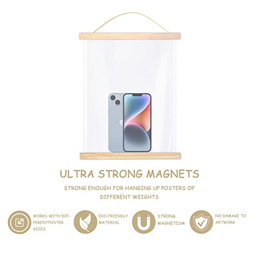 Menyfor Magnetic Poster Hanger Frame 12X18 12X16 16X24 Frame Pine Wood Magnet Poster Frame For Photo Picture Art Canvas Print Artwork Wall Hanging Kids Paintings, Maps, Scrolls, Canvas Works Picture Frame, Photo Wall (White, 12") #TOP2