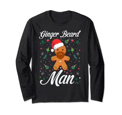 Ginger Beard Men Barba Amante Navidad Novedad Manga Larga