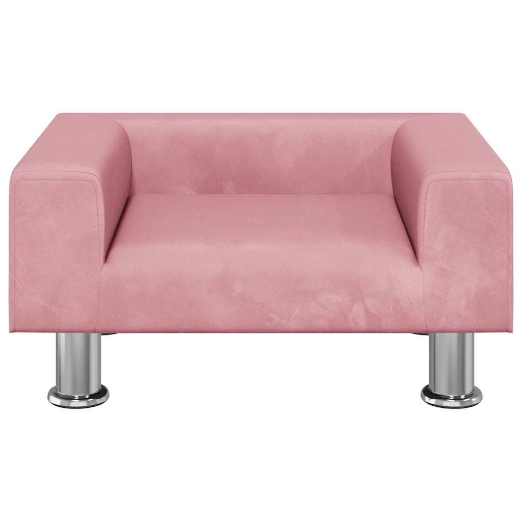 vidaXL Cama para Perros de Terciopelo Rosa 50x40x26,5 cm, sofá para Perros, Cama para Cachorros, Asiento para Perros, sofá para Mascota