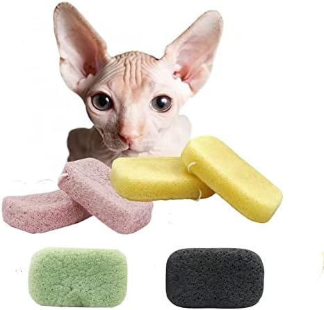 KICLARO Sphinx Hairless Cat Bath Sponge, Natural Konjak Sponge Body Scrubber, Shower Pouf Cleaning Konjak Sponge, Shower Use Sponge (1pcs)