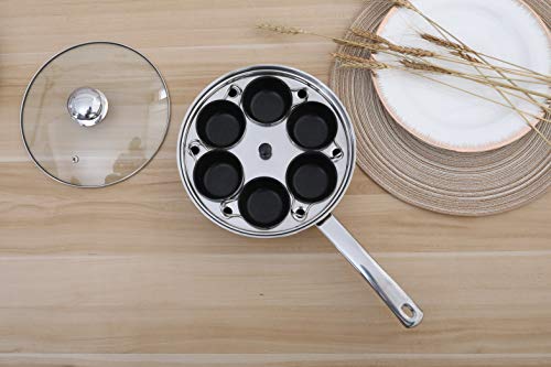 Panela de 6 xícaras para ovos pochê – Panela de ovo escalfada de aço inoxidável – Conjunto de panela