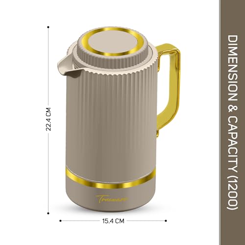 Image of Trueware Marvel 1200 Insulated Flask - 1000 Ml | PU Insulated Inner Stainless Steel Hot & Cold Flask, BPA Free, Leak Proof, Ideal for Tea, Coffee, Water, Hot Beverages