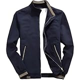 [アスペルシオ] ブルゾン ジップアップ ジャンパー メンズ アウトドア ジャンバー ma-1 ma1 防寒 暖かい アッタカ 防風 裏地 花柄 長袖 ながそで ナガソデ ミリタリー ジャケット ジャケ コート ジップ ライトアウター アウター zip フルジップ フード 無し フードなし シングル オールシーズン スタイリッシュ 紺色 ネイビー こんいろ navy (L) ネイビーブルー