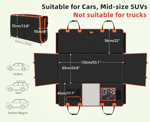 Miniatura 2 de Pecute Extensor De Asiento De Coche Para Perros,Funda De Asiento Trasero Para Mascotas,Extensiones De Sillas De Coche Anticaída Para Viajes Por Carretera,Adecuado Para Suv Y Camiones