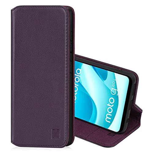 32nd Classic Series 2.0, Real Leather Book Wallet Flip Case Cover For Motorola Moto G60S, Real Leather Design With Card Slot