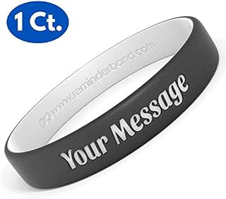 Reminderband Custom Luxe Silicone Wristband - Personalized Silicone Rubber Bracelet - Customized, Events