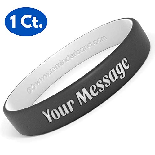 Reminderband Custom Luxe Silicone Wristband - Personalized Silicone Rubber Bracelet - Customized, Events