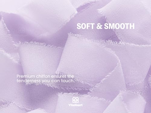 Vitalizart Lavender Purple Chiffon Silky Ribbon 1" x 21Yd Fringe Edge - Image 4